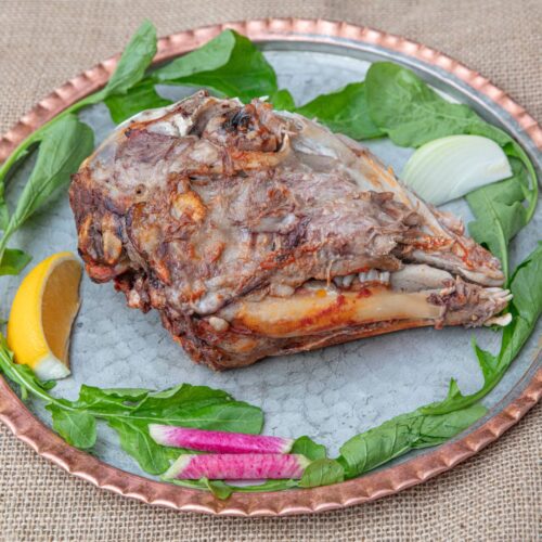 Roasted sheep head