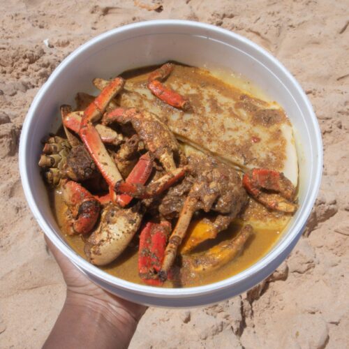 Curried crab and dumplings