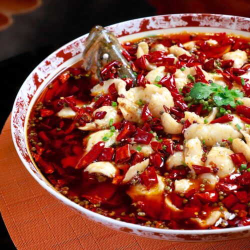 Sichuan poached fish in chili oil