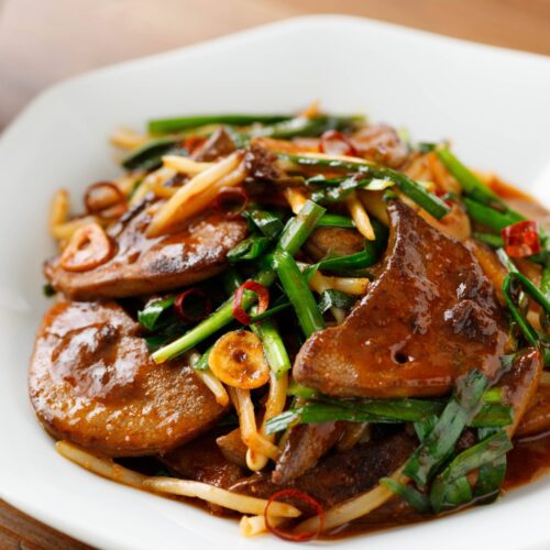 Stir fried pork liver