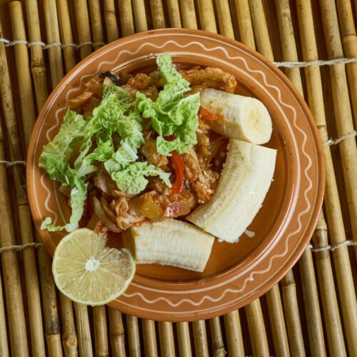 Green fig and saltfish