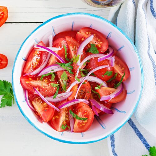 Salada de tomate com cebola